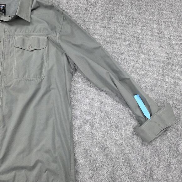 Kuhl Shirt Mens XL Gray Long Sleeve Button Up Vented Roll Tab Hiking Outdoor - Picture 15 of 16